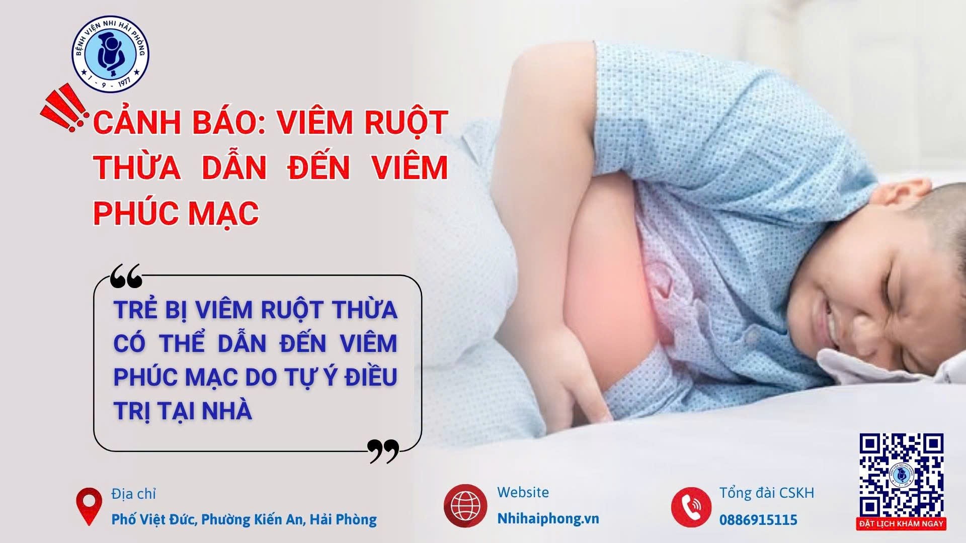 Cảnh báo viêm ruột thừa ở trẻ em
