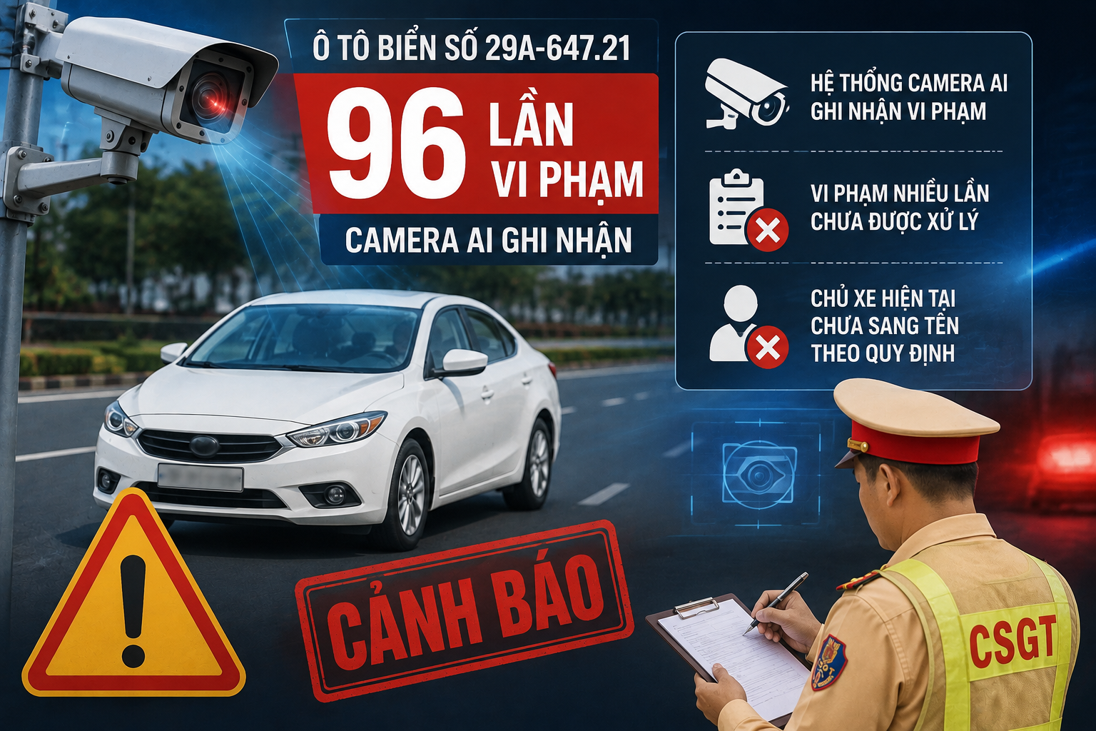 Tìm Hiểu Về Vụ Xe Ô Tô 29A-647.21 Vi Phạm Giao Thông 96 Lần