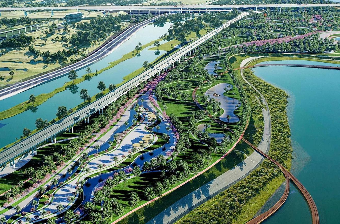Phối cảnh dự án đầu tư xây dựng Trục đại lộ sông Hồng