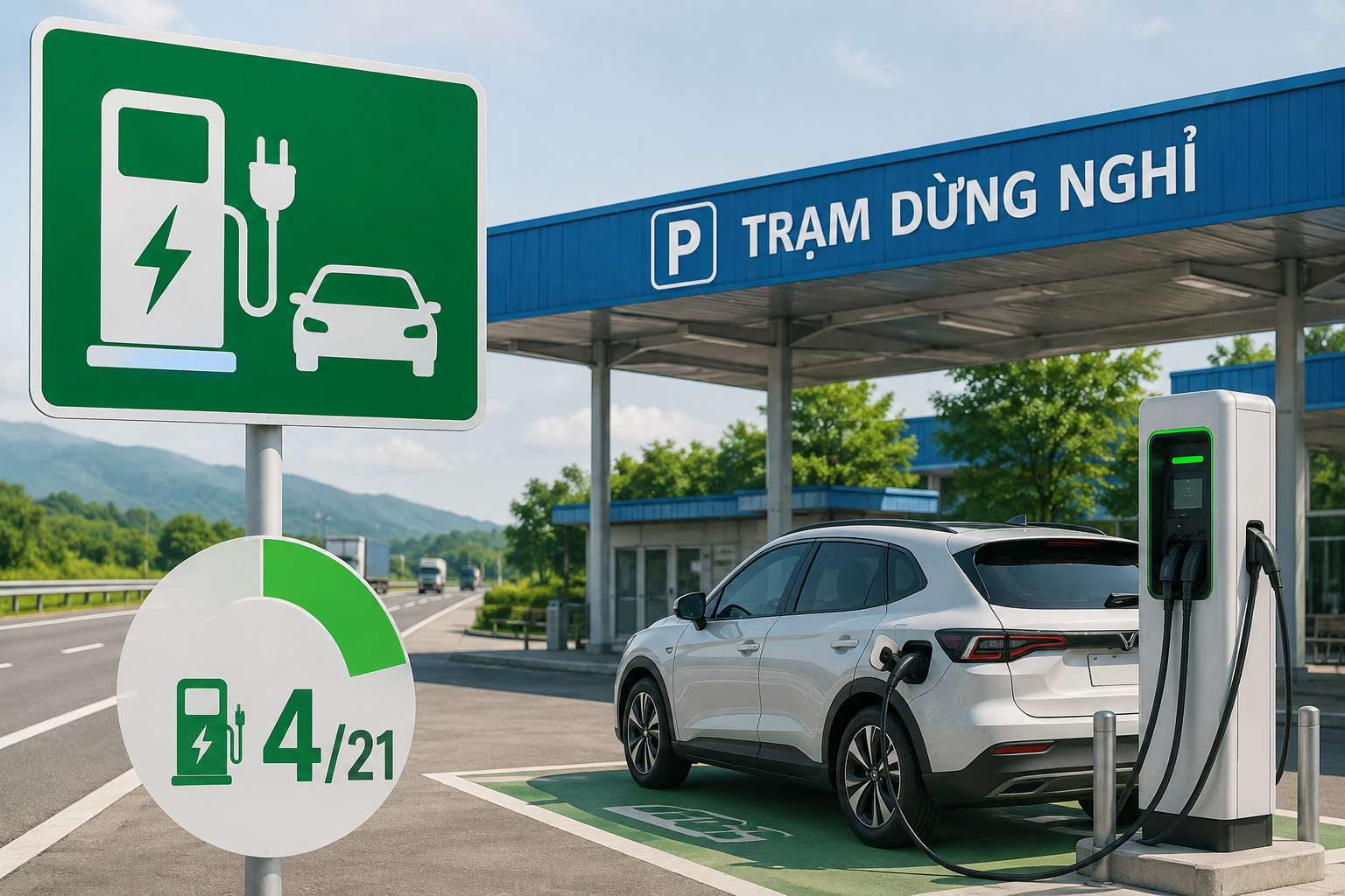 Chỉ 4 trong 21 Trạm Dừng Nghỉ Trên Cao Tốc Có Điểm Sạc Xe Điện: Thực Trạng và Giải Pháp