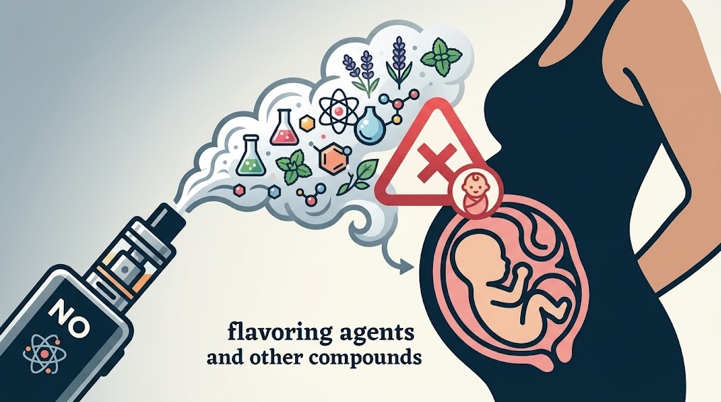 san-pham-vape-ghi-khong-nicotine-van-co-the-chua-chat-tao-huong-va-cac-hop-chat-khac-vi-vay-khong-duoc-xem-la-an-toan-trong-thai-ky-1787450571616953253027 Chất tạo hương vani trong vape tác động lên tế bào phôi thế nào? - Ảnh 2.