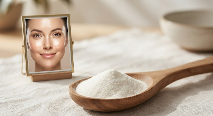 Viên uống bổ sung collagen có thể cải thiện sức khỏe da và khớp nhưng không có loại thực phẩm bổ sung nào có thể thay thế nền tảng của quá trình lão hóa lành mạnh. Ảnh minh họa AI