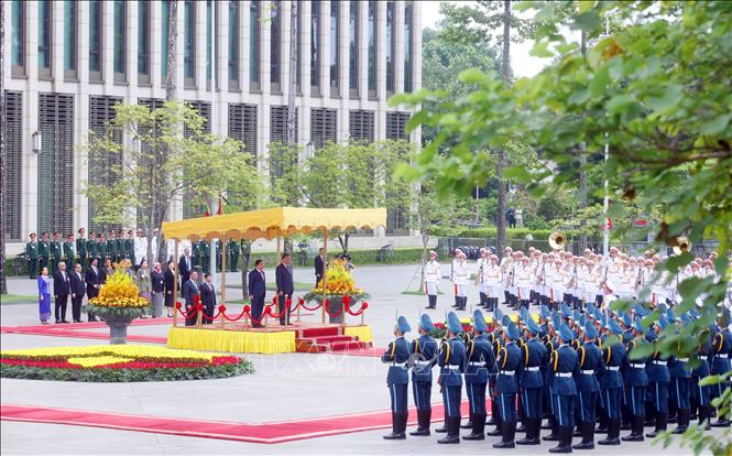 don-5926-1788581636618-1788581636917798762456 Tổng Bí thư, Chủ tịch nước Tô Lâm chủ trì Lễ đón Tổng thống Myanmar- Ảnh 8.