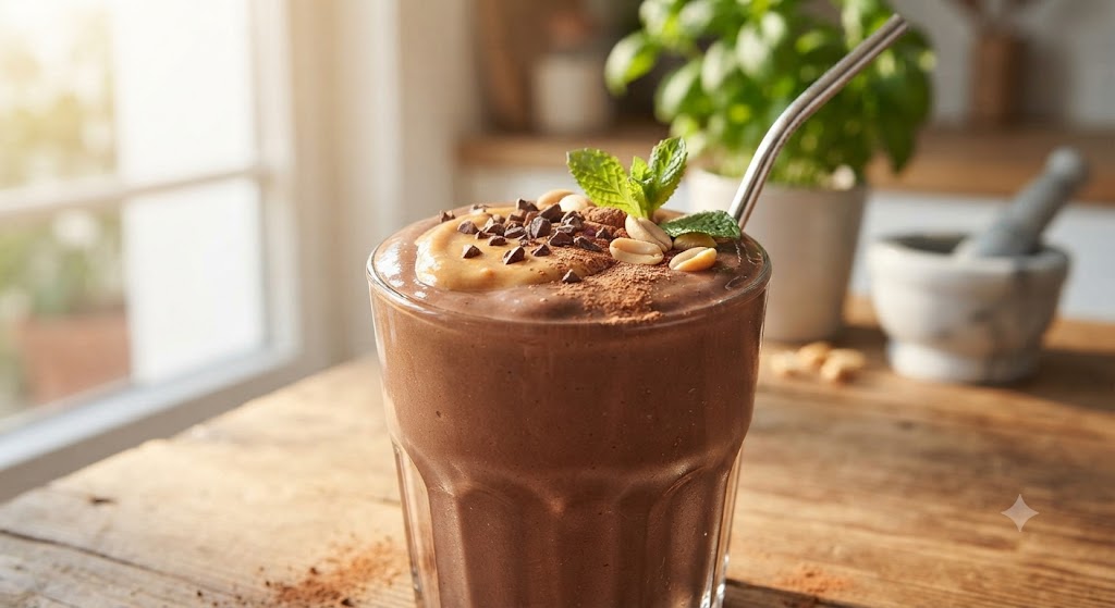 Sinh tố bơ đậu phộng và cacao